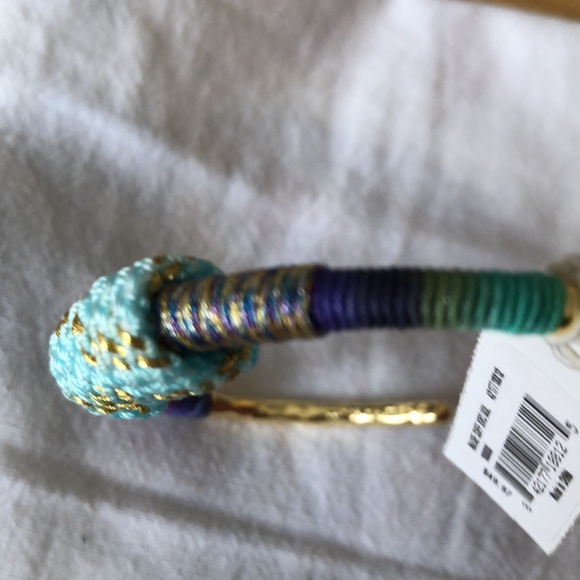 Kendra Scott Masie Gold Tone Cuff Bracelet Mint Mix Paracord NWT - Picture 8 of 13